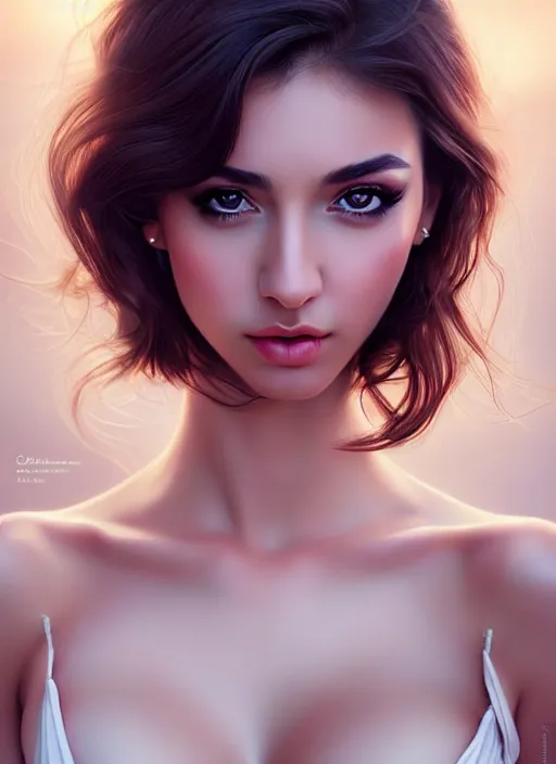 Image similar to a gorgeous greek female photo, professionally retouched, soft lighting, realistic, smooth face, full body shot, torso, dress, perfect eyes, sharp focus on eyes, 8 k, high definition, insanely detailed, intricate, elegant, art by artgerm and jason chan