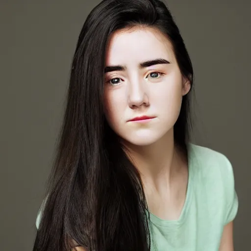 Prompt: a portrait photo of a beautiful young woman who looks like a korean jennifer connelly