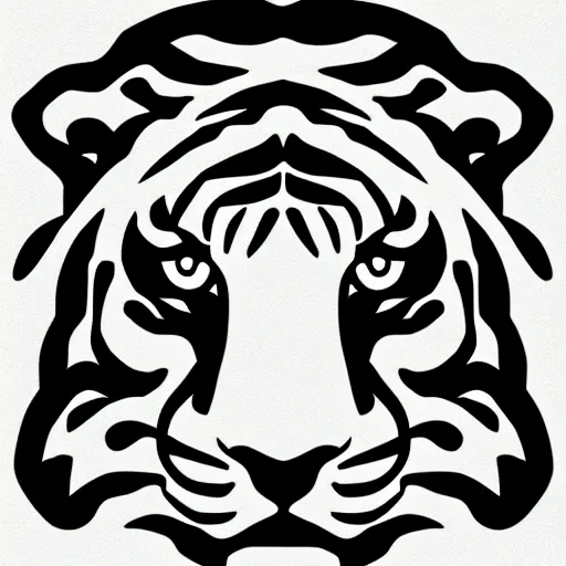 Image similar to tiger logo, cartoon, sleek, elegant, two tone