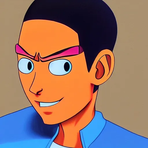 Image similar to a hyper realistic painting portrait of jerry from totally spies