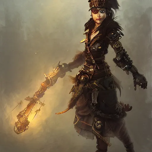 Image similar to steampunk rat warrior, by ruan jia