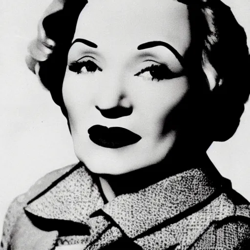 Image similar to a flat icon of marlene dietrich