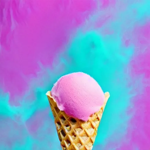 Image similar to waffle cone with cotton candy icecream