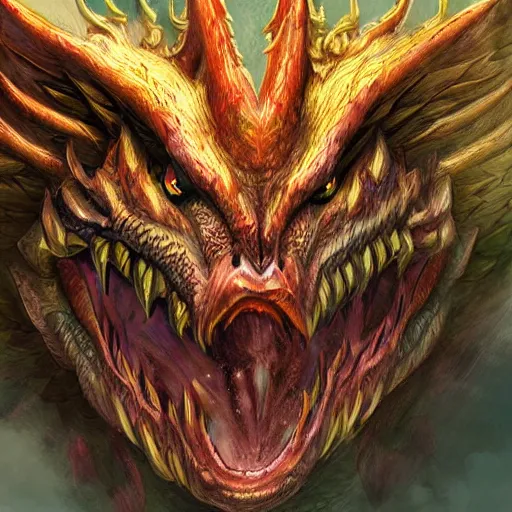 Image similar to sensual warrior into a giant dragon head with opened mouth, fantasy, highly detailed face, artwork, digital art