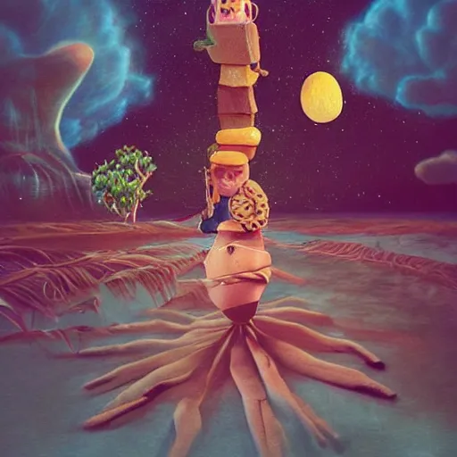 Image similar to ridiculous surreal impossible Fantasy artwork