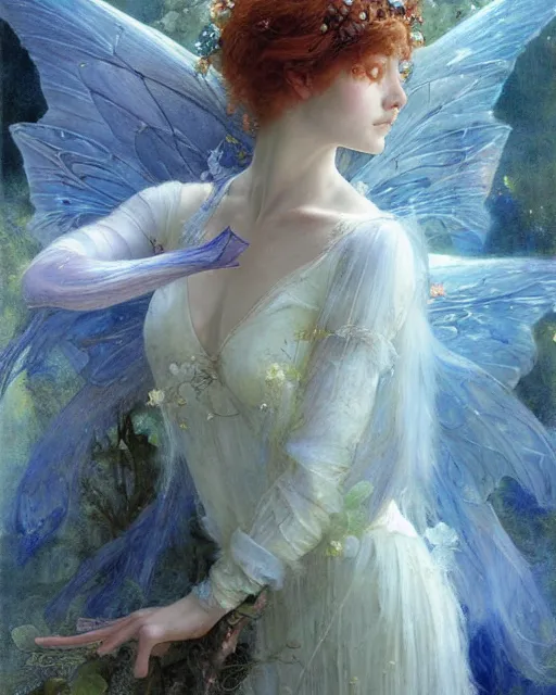 Image similar to a beautiful fairy, oil painting, by Edgar Maxence and Ross Tran and Michael Whelan