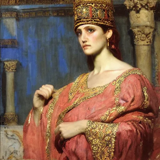 Image similar to painting of a byzantine empress by john - joseph benjamin - constant