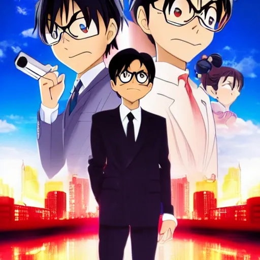 Prompt: detective conan movie poster