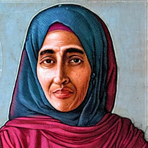 Prompt: anathema magistra arabian bedouin mathematician, in omnious conjecture cult