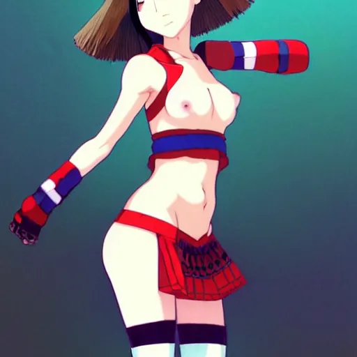 Image similar to a beautiful! boyish! natalie portman alluring gravure! model, wearing japanese school girl outfit with mayan pattern and native style, aztec street fashion, gapmoe yandere grimdark, trending on pixiv fanbox, painted by greg rutkowski makoto shinkai takashi takeuchi studio ghibli, akihiko yoshida