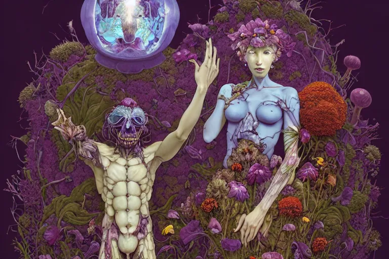 Prompt: the platonic ideal of flowers, rotting, insects and praying of cletus kasady carnage thanos dementor wild hunt doctor manhattan chtulu mandelbulb mandala ponyo spirited away davinci, d & d, fantasy, ego death, key lighting, decay, dmt, psilocybin, art by artgerm and greg rutkowski and alphonse mucha