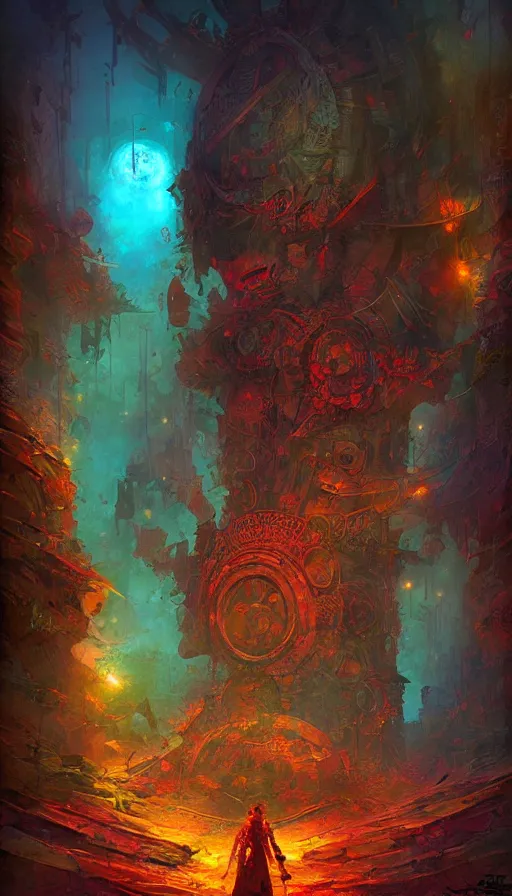 Image similar to psytrance artwork, by marc simonetti