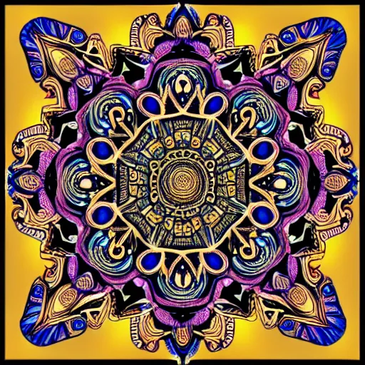 Image similar to ornate psychedelic mandala pattern, intricate detail, complex patterns, high detail