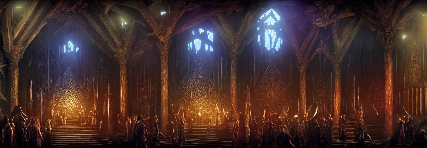 Image similar to the great hall of valhalla, hall of the slain in asgard