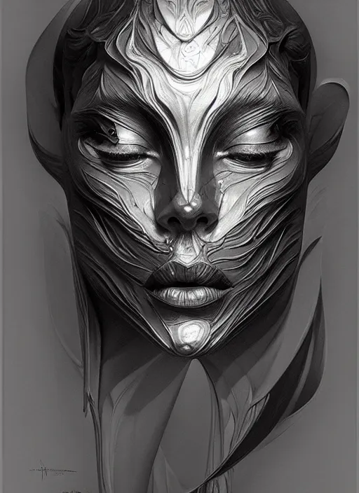 Prompt: charcoal painting of a sculpture, distorted, abstract, creepy, intricate, elegant, highly detailed, dramatic face, ray tracing, digital painting, artstation, concept art, smooth, sharp focus, illustration, art by artgerm and greg rutkowski and alphonse mucha, 8 k