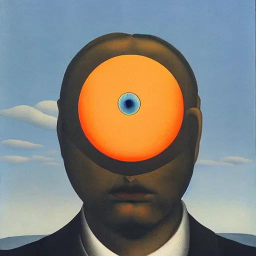 Prompt: eye in the sky by magritte