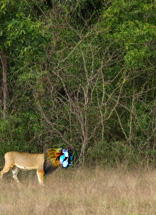 Image similar to lion following a deer in the jungle