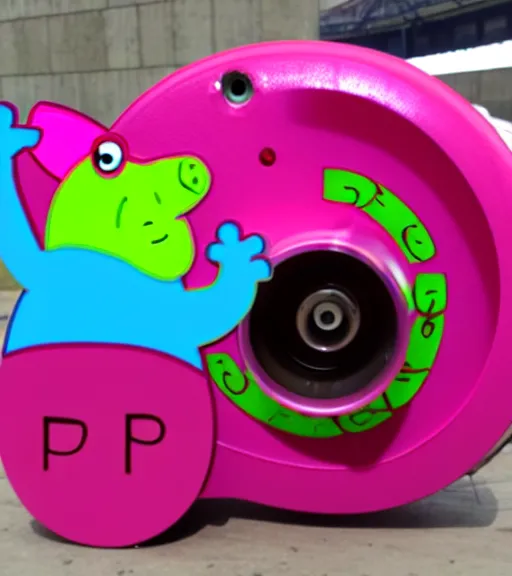 Image similar to turbocharger with the skin of peppa pig