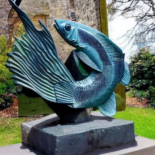 Image similar to fish, but it is a beautiful statue