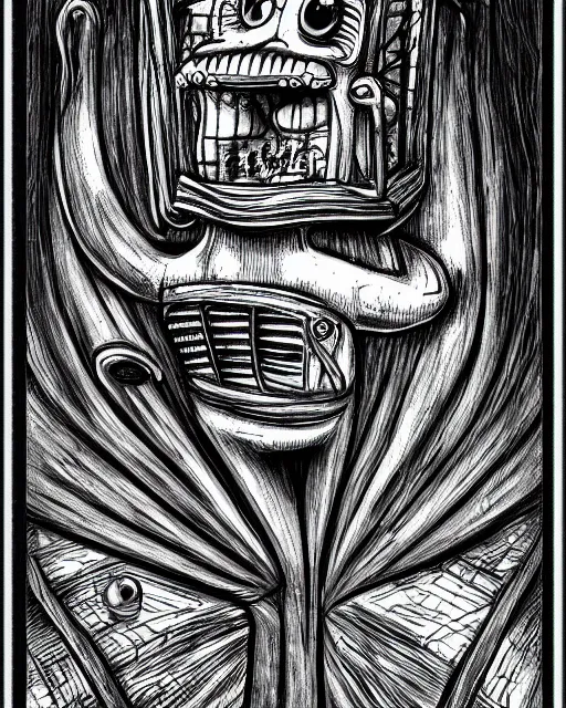 Image similar to Spongebob drawn in Giger style