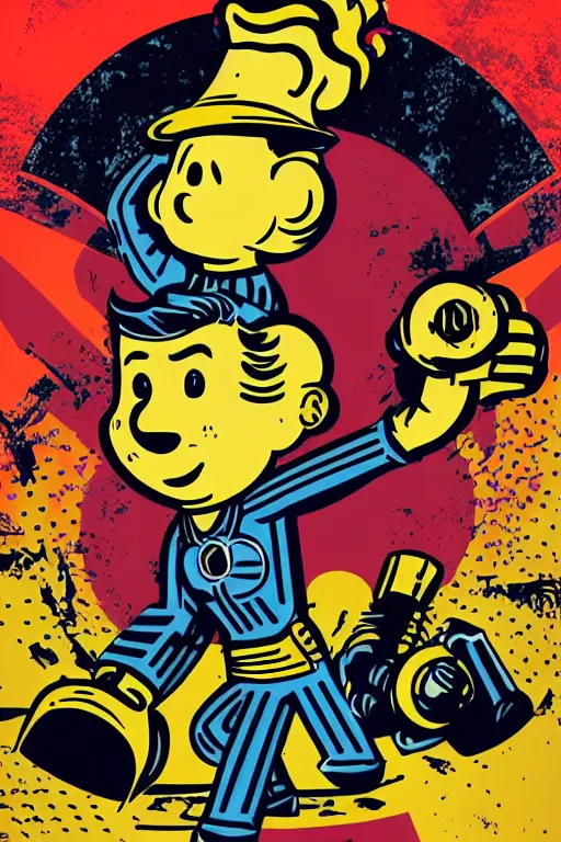 Image similar to fallout 7 6 retro futurist illustration art by butcher billy, sticker, colorful, illustration, highly detailed, simple, smooth and clean vector curves, no jagged lines, vector art, smooth andy warhol style