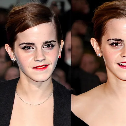 Image similar to emma watson with dentures