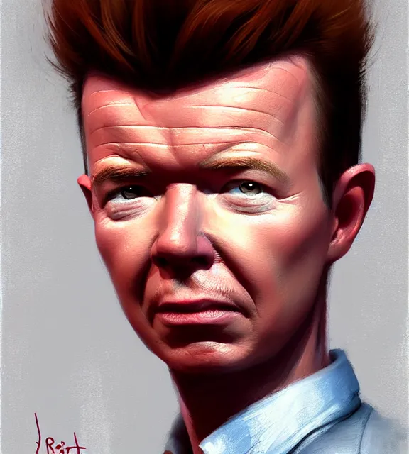 Prompt: rick astley painted on a red brick, perfect face, cinematic, highly detailed, digital painting, artstation, smooth, hard focus, illustration, art by jessica rossier and and brian froud