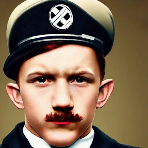 Image similar to tom holland as adolf hitler