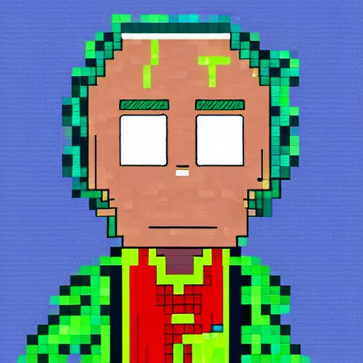 Prompt: Rick and Morty pixel art