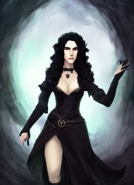 Image similar to yennefer, league of legends character select art, digital art