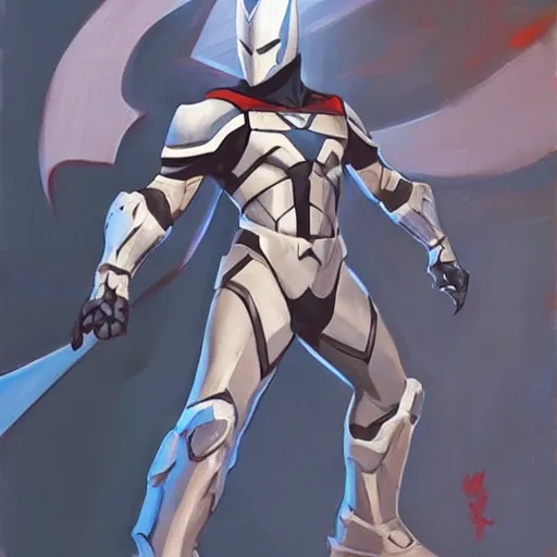 Image similar to greg manchess portrait painting of armored moon knight mixed with ultraman and nightwing as overwatch character, medium shot, asymmetrical, profile picture, organic painting, sunny day, matte painting, bold shapes, hard edges, street art, trending on artstation, by huang guangjian and gil elvgren and sachin teng