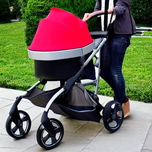 Prompt: baby stroller designed by Tesla