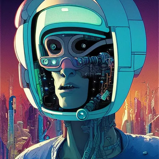 Image similar to h 0 c 0 k futurama cyberpunk epic portrait by gaston bussierre and charles vess and james jean and erik jones and rhads, inspired by ghost in the shell, beautiful fine face features, intricate high details, sharp, ultradetailed