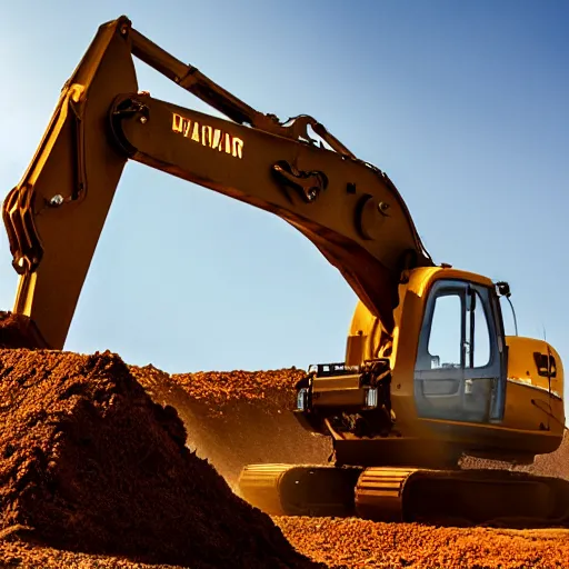 Prompt: a pulitzer prize winning photograph of a massive excavator the size of a skyscraper. specular lighting