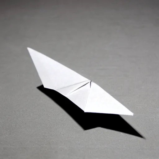 Image similar to a paper airplane that should theoretically beat all the records, photography, ambient light