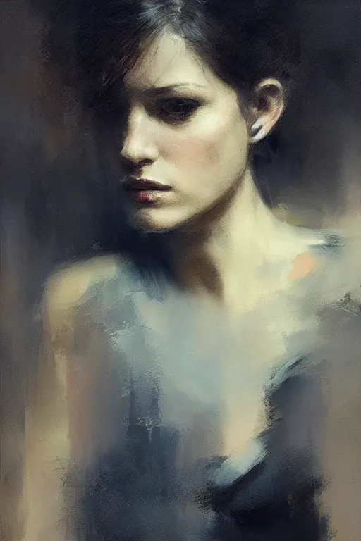 Image similar to detailed cinematic moody colors studio portrait of the memories of a sensual lady, high quality by jeremy mann, only one head single portrait