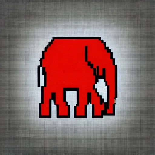 Image similar to an ultra pixelated elephant logo, 5 1 2 x 5 1 2 pixels.