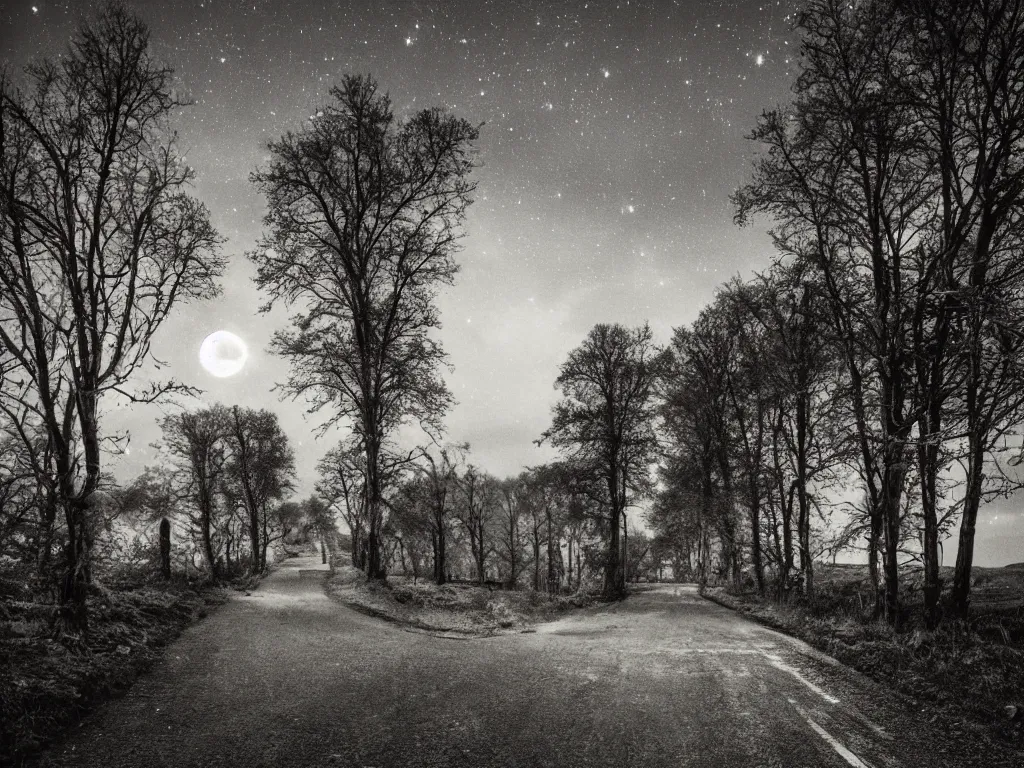 Image similar to moonlit medieval road