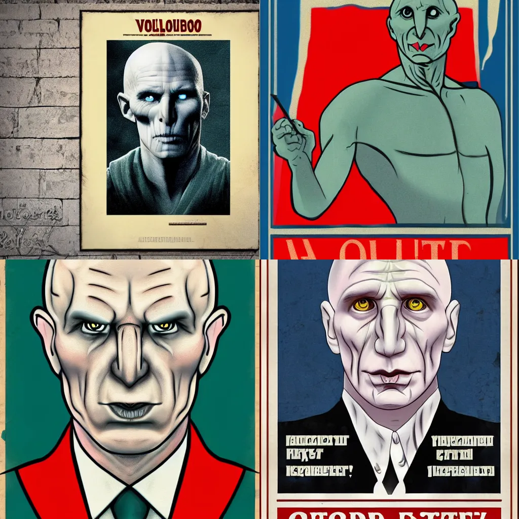 Prompt: Voldemort propoganda poster in the style of soviet russia