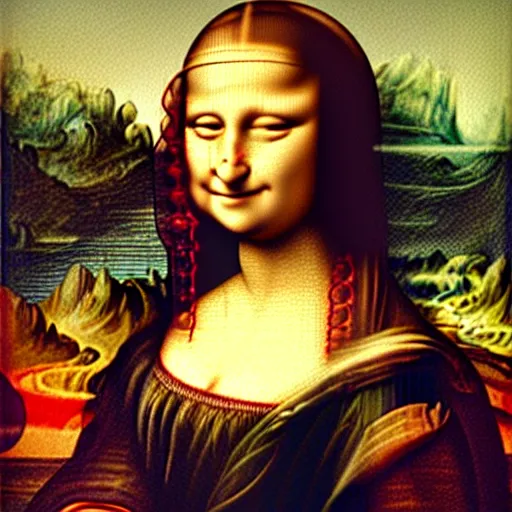 Image similar to If the Mona Lisa depicted a male