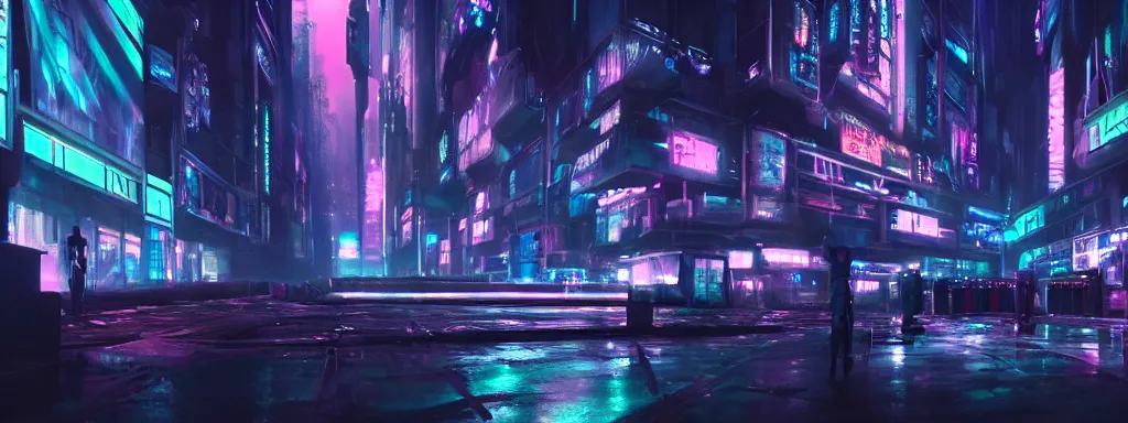 Image similar to matte painting of a dark neon cyberpunk underground rave in the film ghost in the shell, trending on artstation, 8k, ultra hd