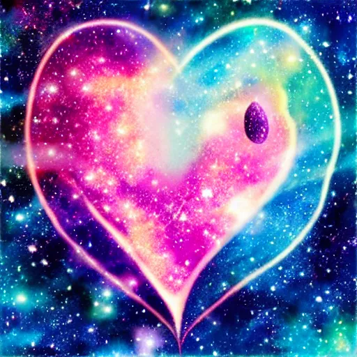 Image similar to A galaxy in a heart shape