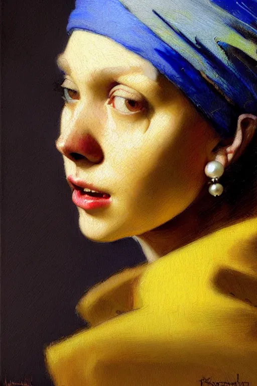 Image similar to full character portrait half life character not the girl with the pearl earring character design, painting by gaston bussiere, katsuya terada, nc wyeth, greg rutkowski, craig mullins, vermeer, frank frazetta, mucha, tom of finland, trending on artstation, jeffery catherine jones