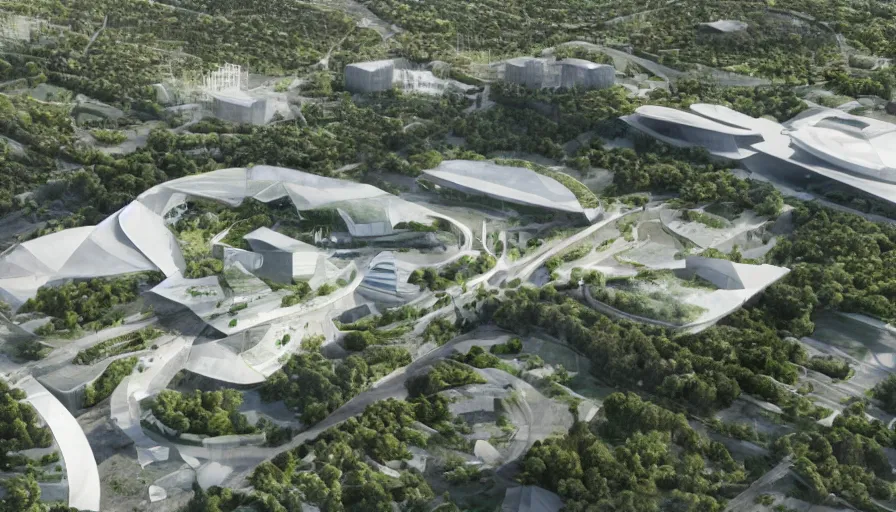 Prompt: architectural design for future zoo, big bjarke