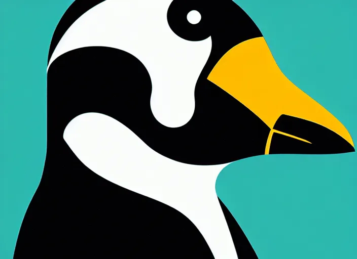 Image similar to portrait of a penguin doing penguin things,Karolis Strautniekas, editorial illustration, detailed, art deco, Mads Berg, matte print