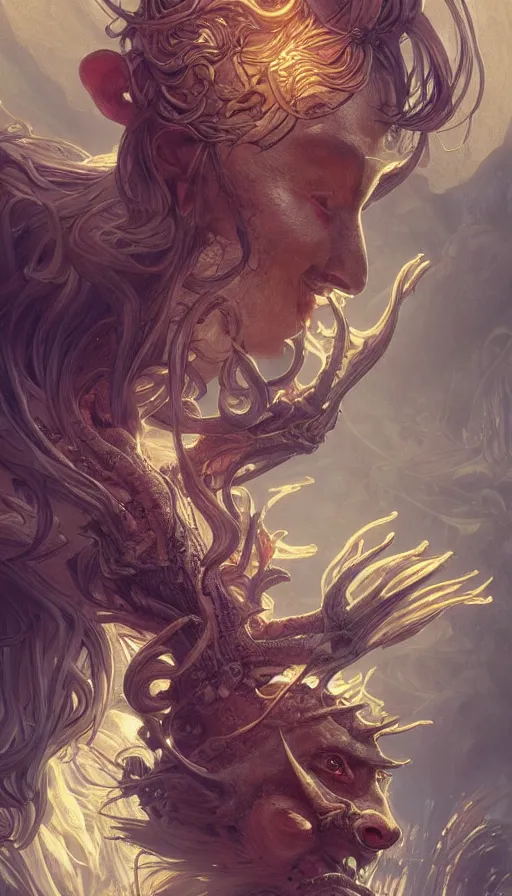 Image similar to goants in the realm of men, fibonacci, sweat drops, insane, intricate, highly detailed, digital painting, artstation, concept art, smooth, sharp focus, illustration, Unreal Engine 5, 8K, art by artgerm and greg rutkowski and alphonse mucha