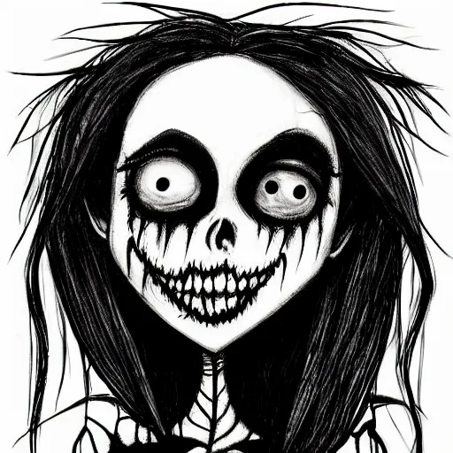 Prompt: grunge drawing of a cartoon monster by mrrevenge, corpse bride style, horror themed, detailed, elegant, intricate