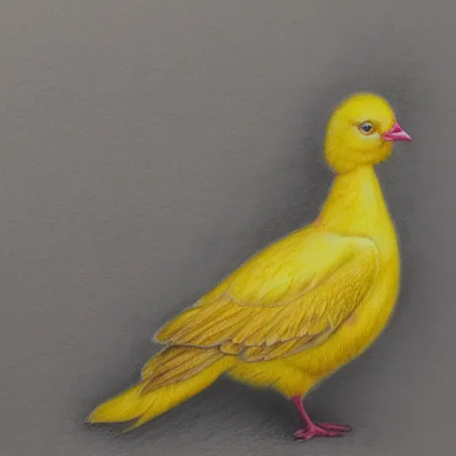 Prompt: a colored pencil drawing of a yellow chick by natalia rojas and ana maria martinez jaramillo, pastel color, wingspan style, ungle background, highly detailed, realistic graphite, artstation, 4 k, realism, photorealism, fine art