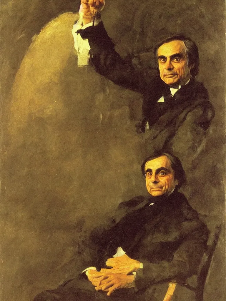 Prompt: portrait of Carl Sagan, by Ilya Repin