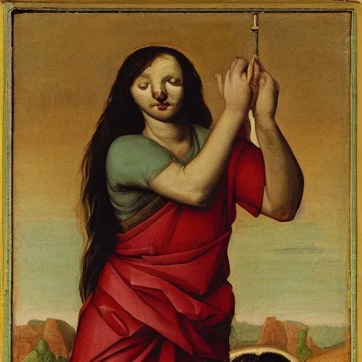 Prompt: salome holding decapitated head of st. john the baptist